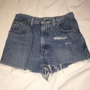 Jean shorts made from high waisted jeans